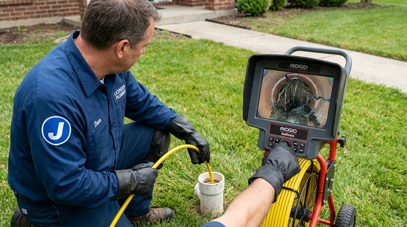 Sewer camera inspection being performed by Johns Plumbing LLC in Yalaha