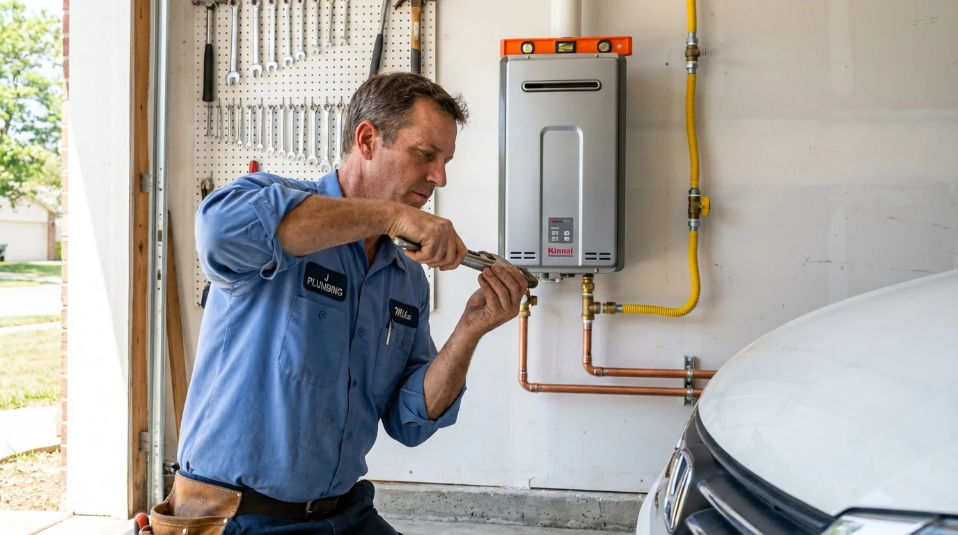 Tankless water heater installation by a Johns Plumbing LLC plumber in Yalaha